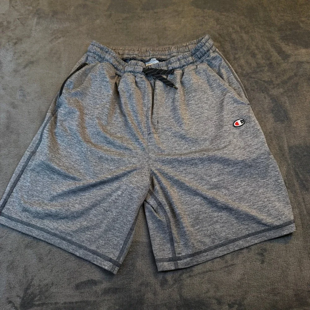 Champion Gray Heather Athletic Shorts with Drawstring Mens Small‎ 25x7